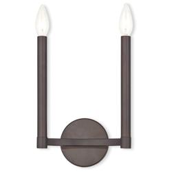 Alpine 8.75-in W 2-Light Bronze Candle Wall Sconce