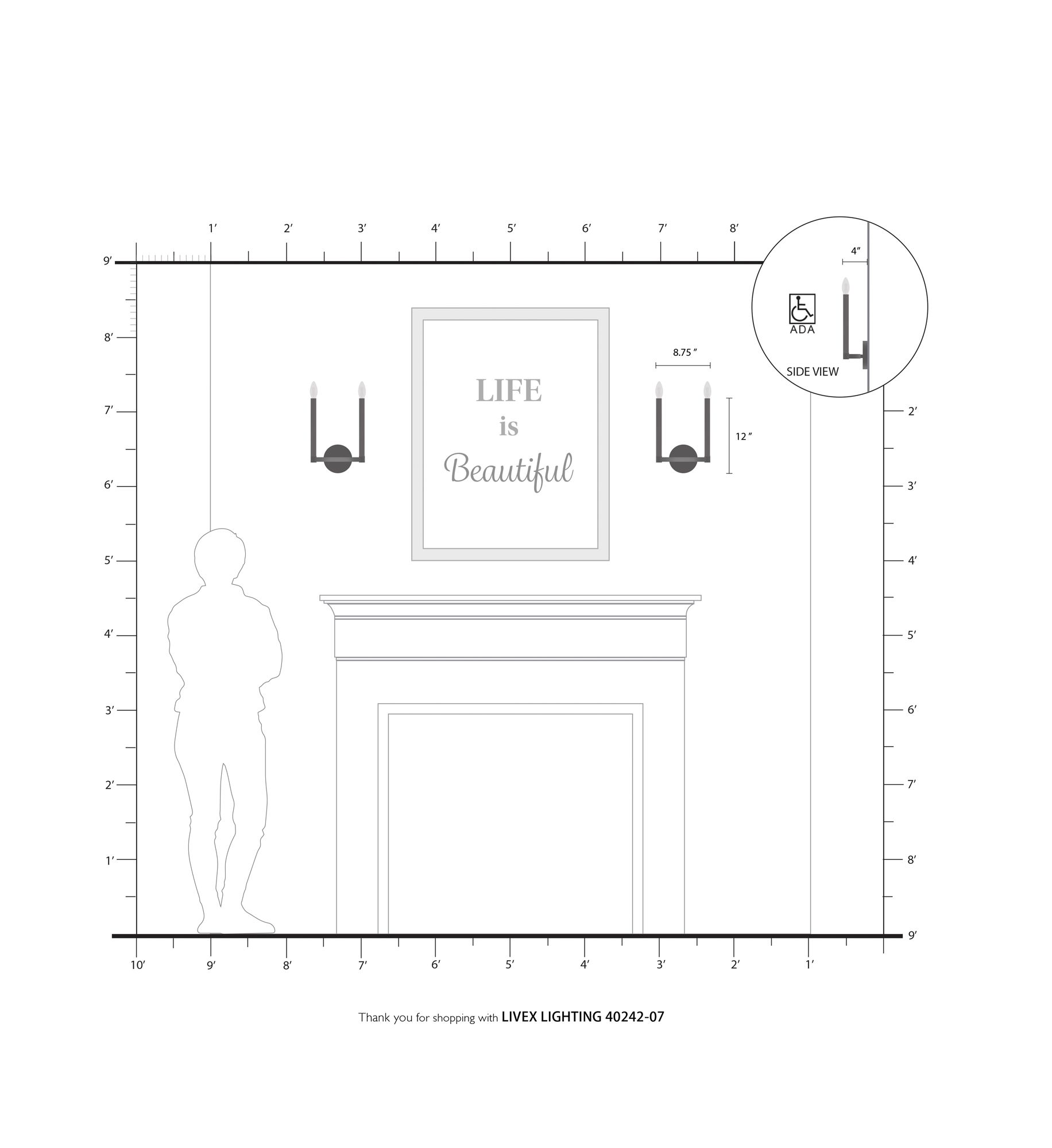 Alpine 8.75-in W 2-Light Bronze Candle Wall Sconce