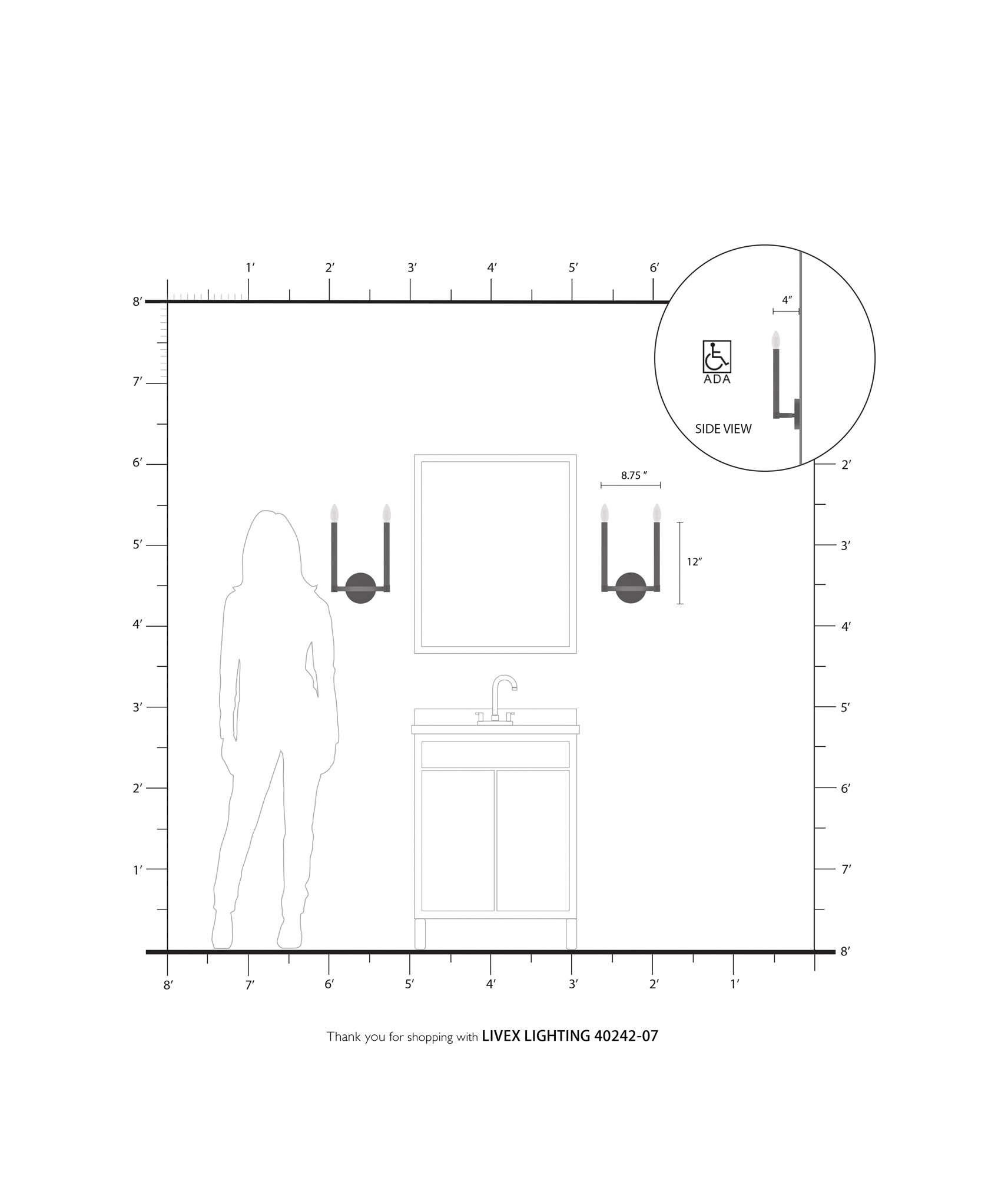 Alpine 8.75-in W 2-Light Bronze Candle Wall Sconce