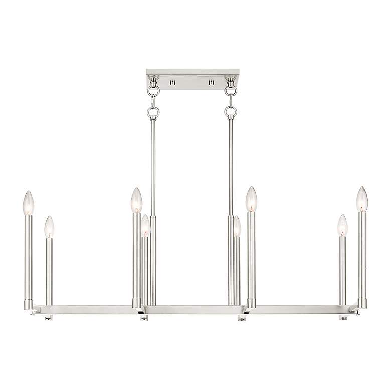 Image 4 Alpine 8 Light Brushed Nickel Linear Chandelier more views