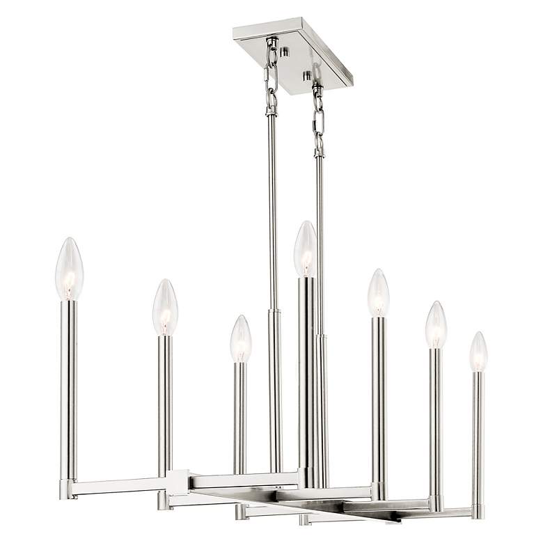 Image 7 Alpine 8 Light Brushed Nickel Linear Chandelier more views