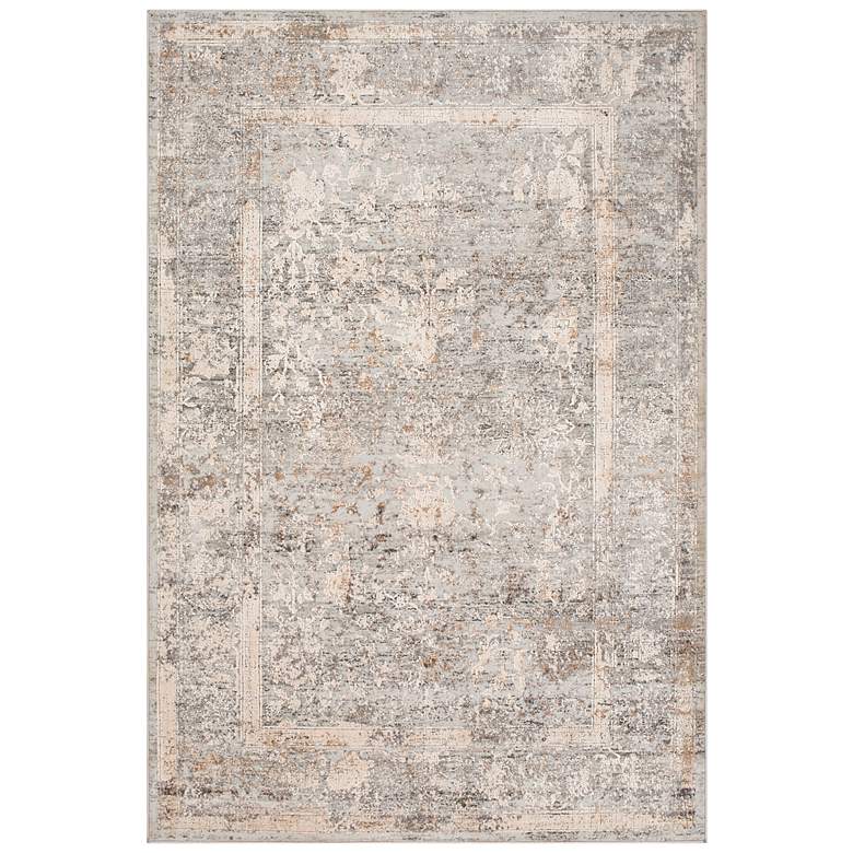 Image 2 Alpine ALP-2307 5'3"x7'3" Light Gray and Ivory Indoor Rug
