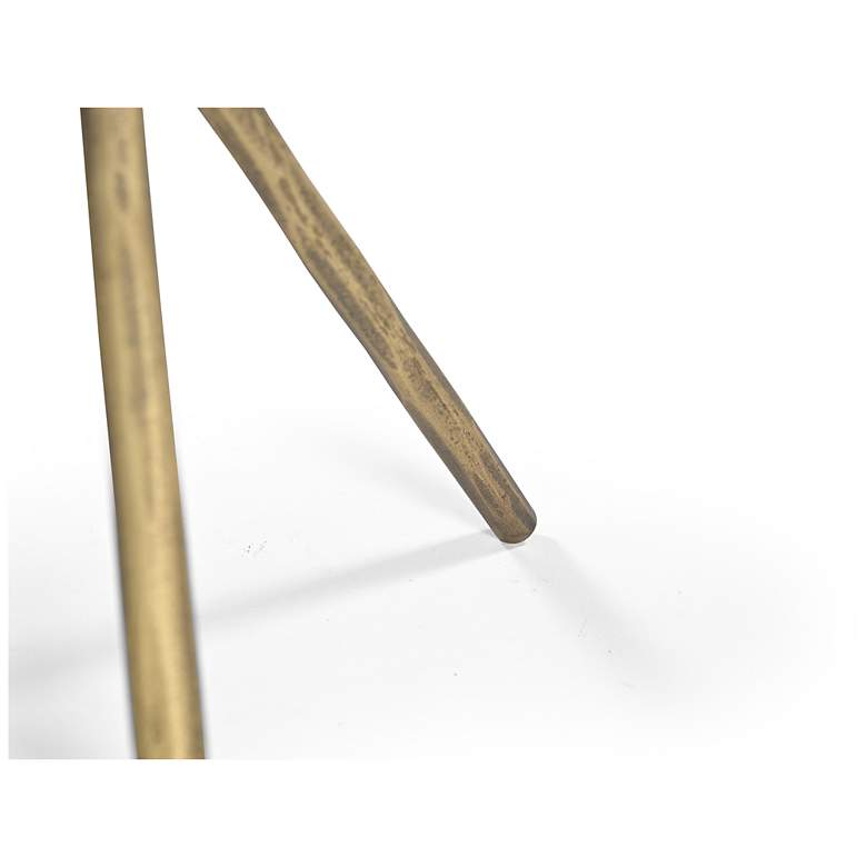 Image 2 Alpine Antique Brass And White Marble Contemporary Accent Table more views