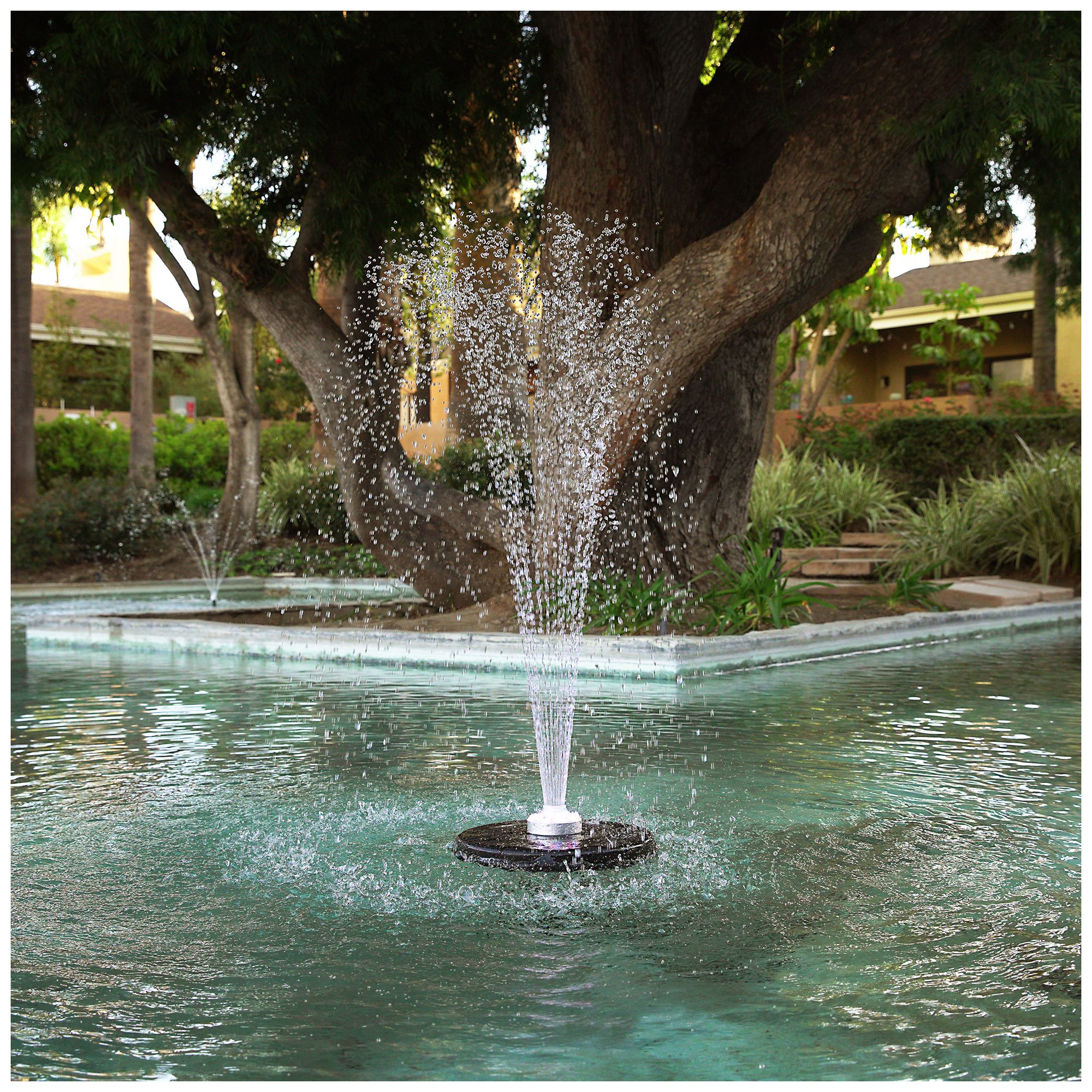 Image 2 Alpine Corporation 398 GPH Pump 48 LED Light Floating Spray Fountain, Black more views