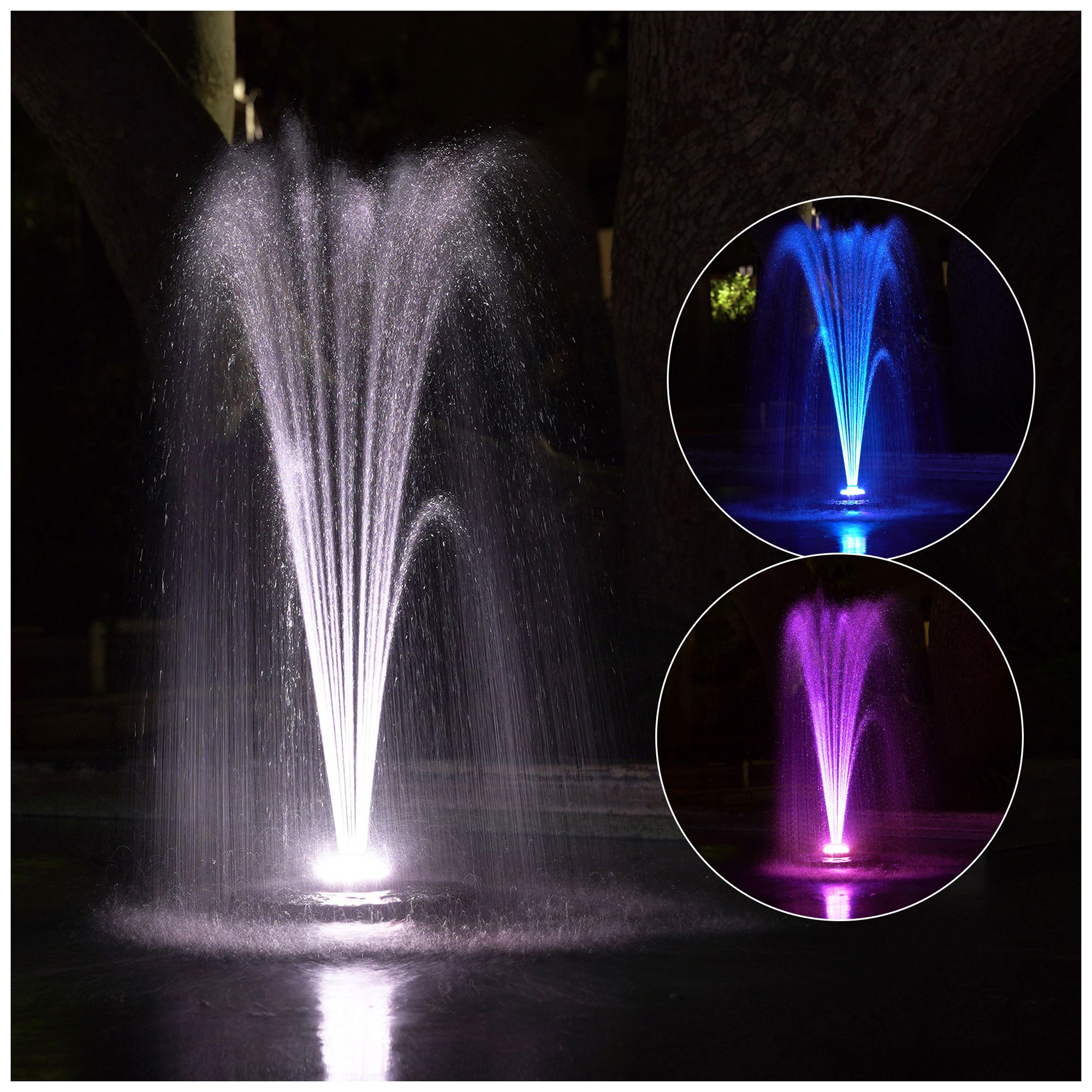 Alpine Corporation 398 GPH Pump 48 LED Light Floating Spray Fountain, Black