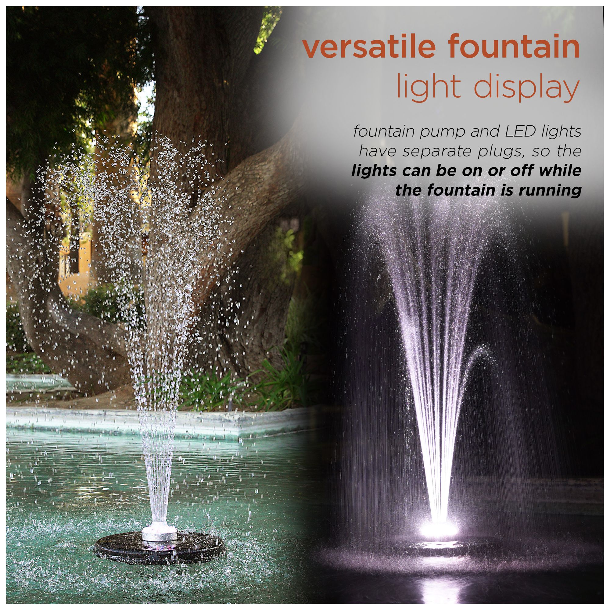 Image 6 Alpine Corporation 398 GPH Pump 48 LED Light Floating Spray Fountain, Black more views