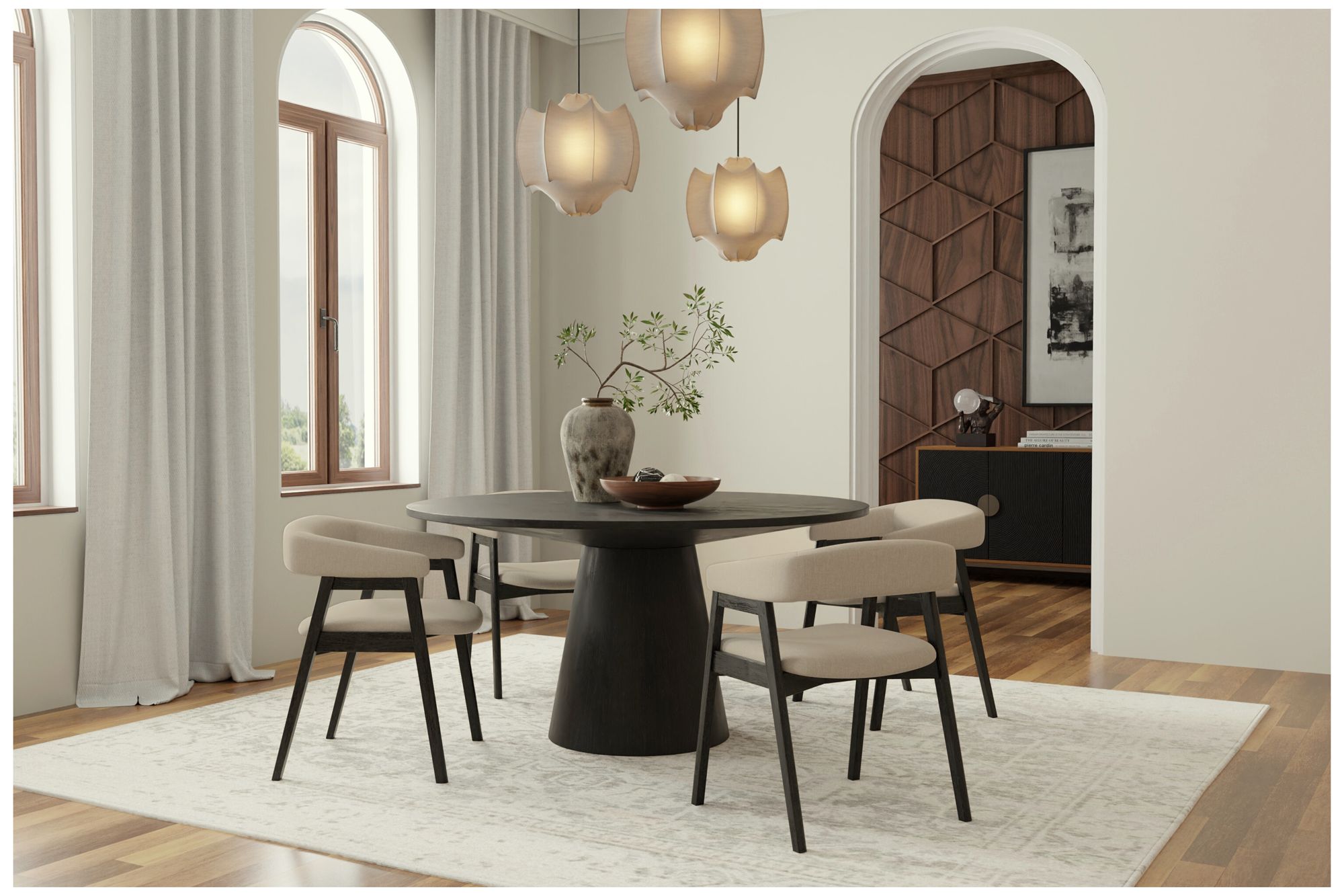 Image 5 Alpine Furniture Cove Curved Back Dining Chairs, Vintage Black (Set of 2) more views