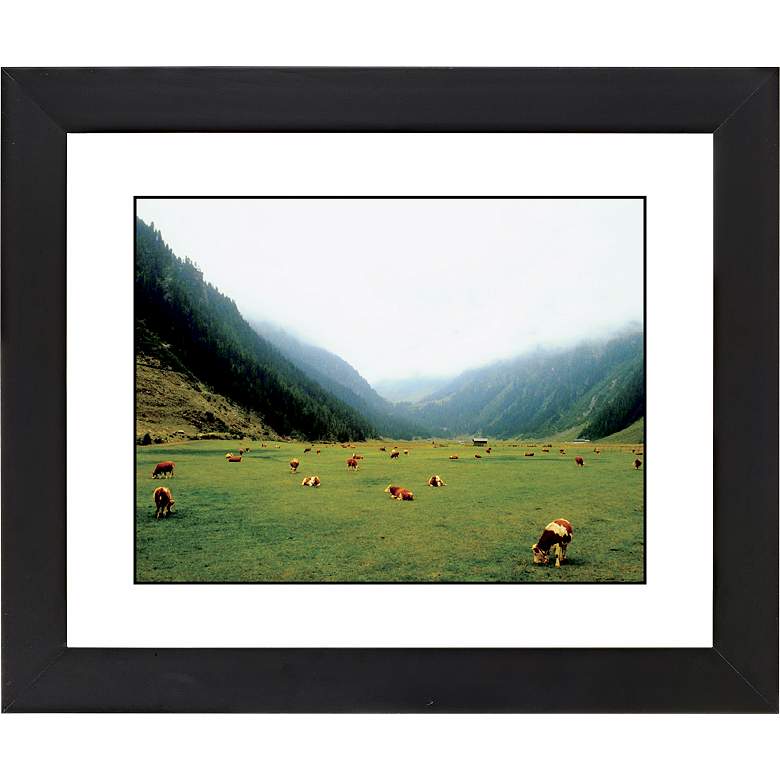 Image 1 Alpine Pasture Black Frame Giclee 23 1/4 inch Wide Wall Art