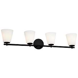 Image2 of Alpino 35" High Matte Black 4-Light Bath Light more views