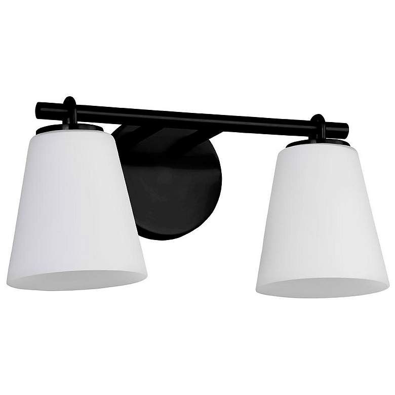 Image 3 Alpino 7 1/4" High Matte Black 2-Light Wall Sconce more views