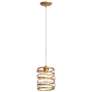 2_Alpinum 8" Wide Satin Gold Cylinder Mini Pendant