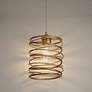 1_Alpinum 8" Wide Satin Gold Cylinder Mini Pendant