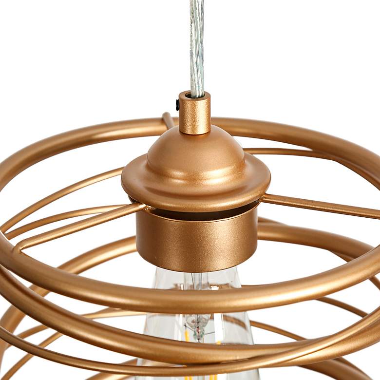 Image 5 Alpinum 8" Wide Satin Gold Cylinder Mini Pendant more views