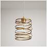 7_Alpinum 8" Wide Satin Gold Cylinder Mini Pendant more views