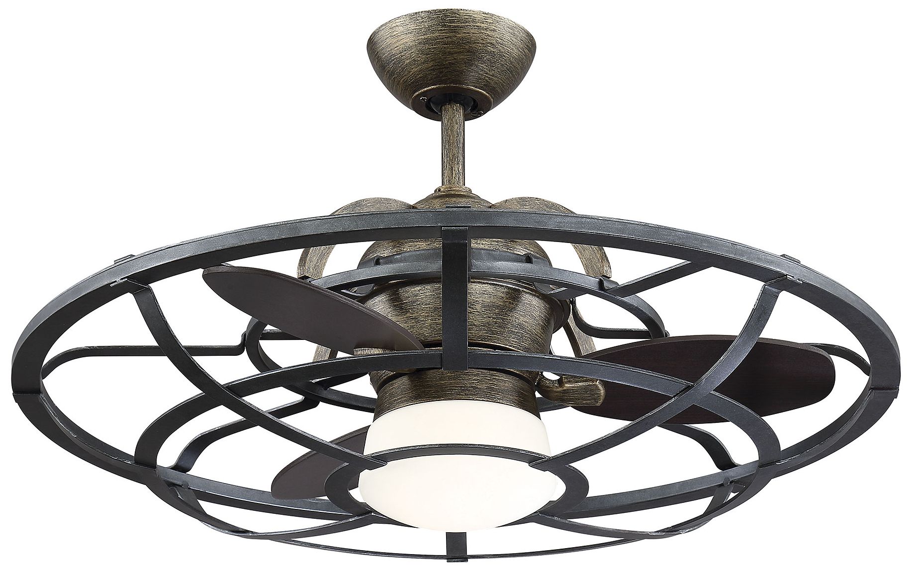 Image 3 Alsace LED Fan D'Lier in Reclaimed Wood (Fandelier)