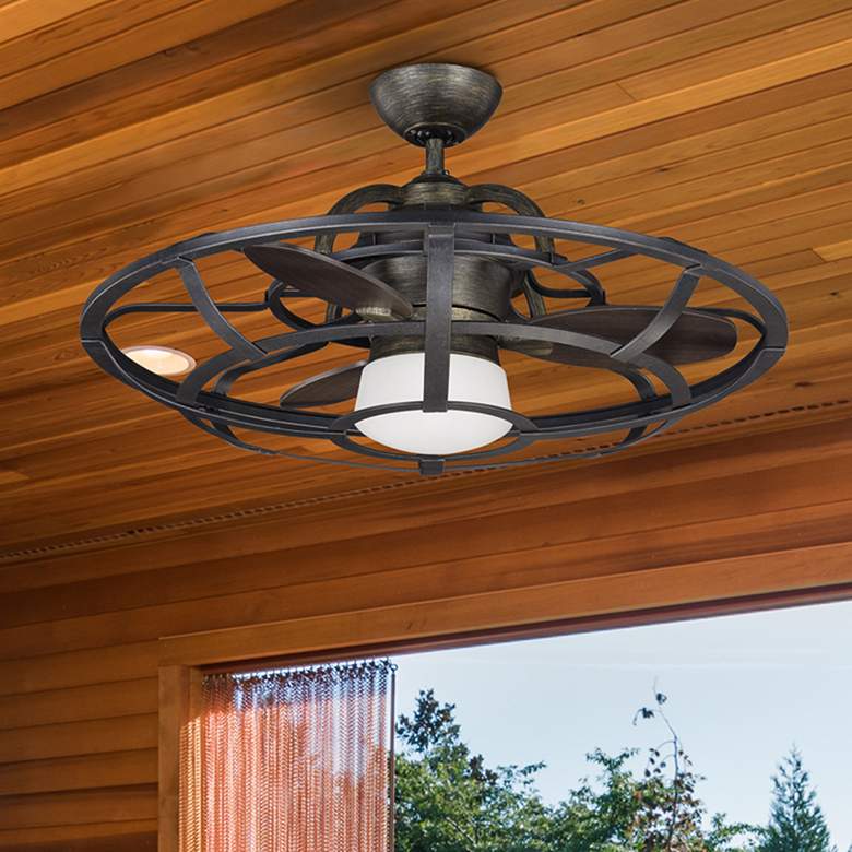 Image 2 Alsace LED Fan D'Lier in Reclaimed Wood