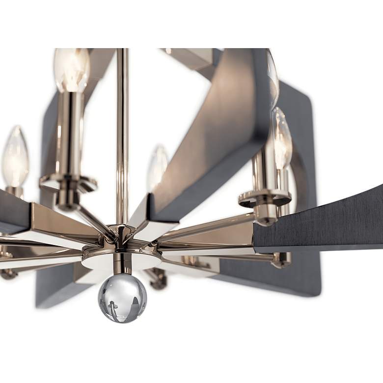 Image 4 Alscar 6-Light Polished Nickel W/Driftwood Grey Transitional Chandelier more views