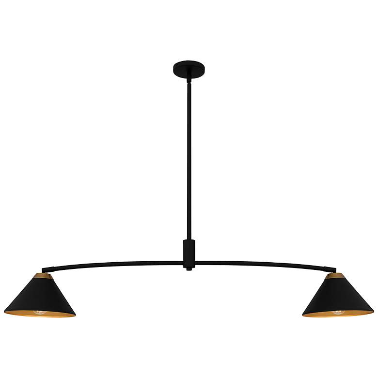 Image 1 Alscott 2-Light Matte Black Linear Chandelier