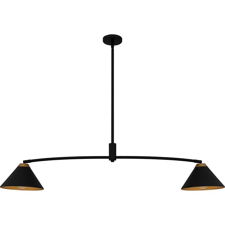 Image 2 Alscott 2-Light Matte Black Linear Chandelier more views
