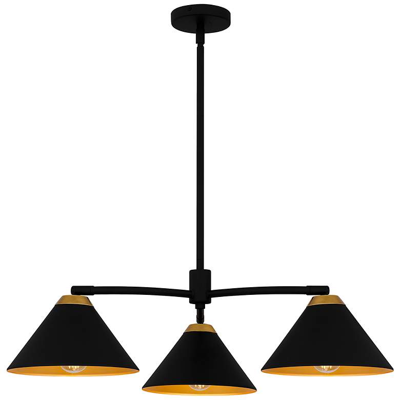 Image 1 Alscott 3-Light Matte Black Chandelier