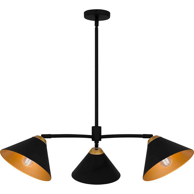 Image 4 Alscott 3-Light Matte Black Chandelier more views