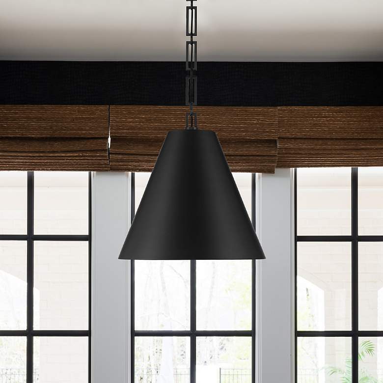 Image 1 Alston 3 Light Matte Black + Antique Gold Chandelier