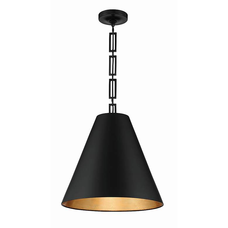 Image 3 Alston 3 Light Matte Black + Antique Gold Chandelier more views