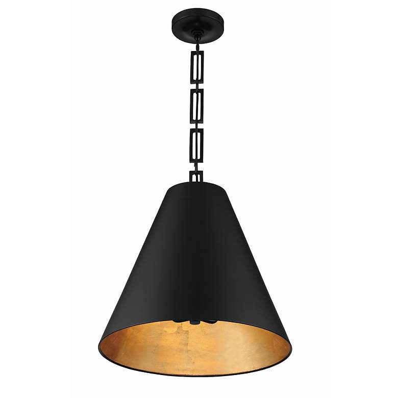 Image 4 Alston 3 Light Matte Black + Antique Gold Chandelier more views