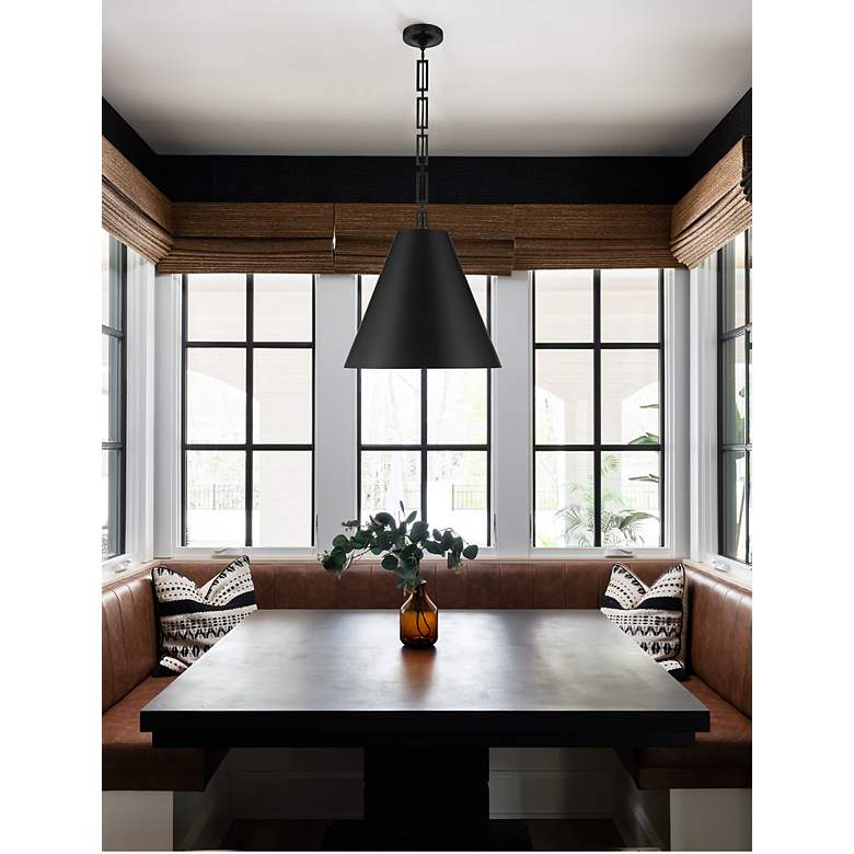 Image 6 Alston 3 Light Matte Black + Antique Gold Chandelier more views