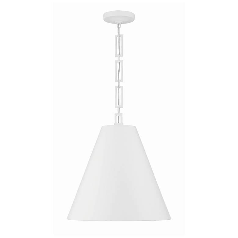 Image 1 Alston 3 Light Matte White + Antique Gold Chandelier