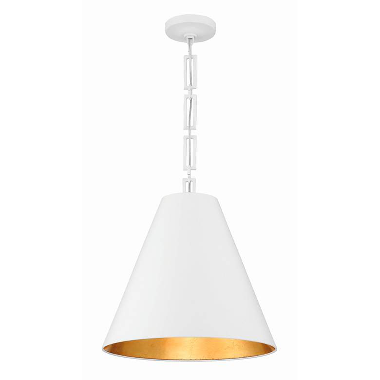 Image 2 Alston 3 Light Matte White + Antique Gold Chandelier more views