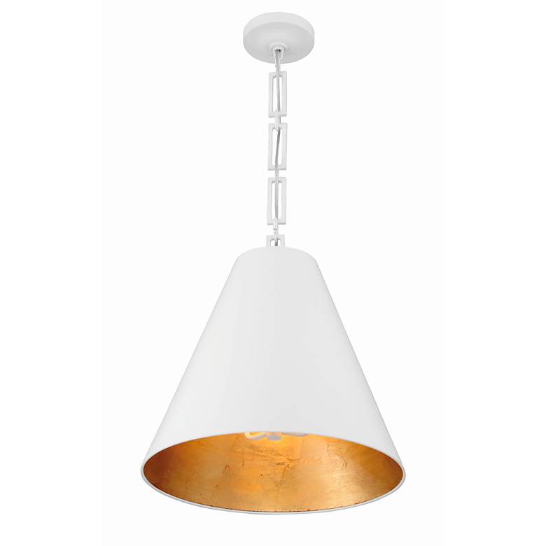 Image 3 Alston 3 Light Matte White + Antique Gold Chandelier more views