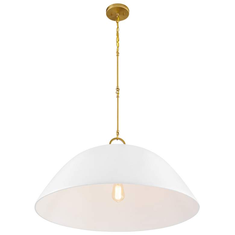 Image 1 Alta 1-Light Pendant in White Bisque and Brass
