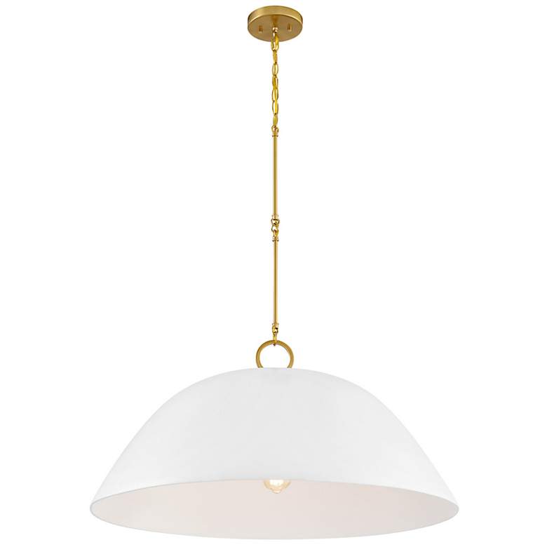 Image 3 Alta 1-Light Pendant in White Bisque and Brass more views