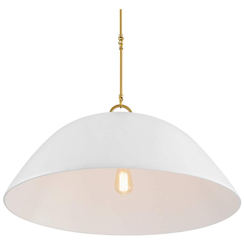 Image 5 Alta 1-Light Pendant in White Bisque and Brass more views