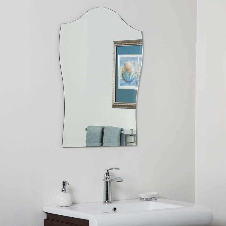 Image 1 Alta 23 1/2" x 31 1/2" Crowned Top Frameless Bathroom Mirror