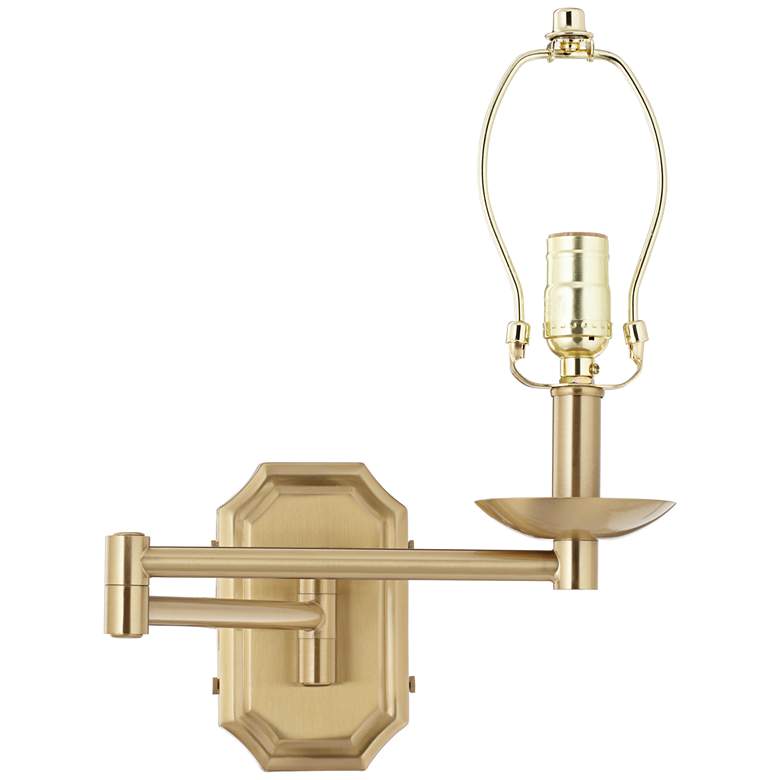 Image 1 Alta Cut Corner Antique Brass Swing Arm Wall Lamp