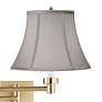 2_Alta Warm Gold Plug-In Swing Arm Wall Lamp with Pewter Gray Bell Shade more views