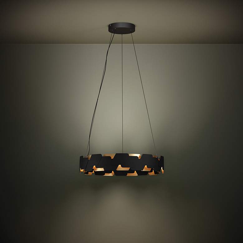 Image 3 Altagracia 24.17-inch Black and Gold 3CCT LED Pendant Light more views