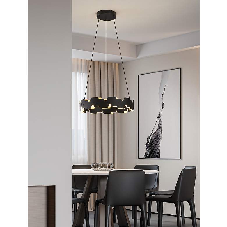 Image 4 Altagracia 24.17-inch Black and Gold 3CCT LED Pendant Light more views