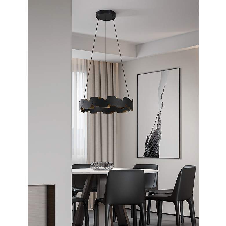 Image 5 Altagracia 24.17-inch Black and Gold 3CCT LED Pendant Light more views