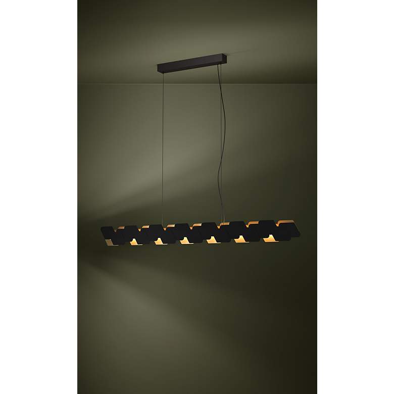 Image 3 Altagracia 53.15-inch Black and Gold 3CCT LED Pendant Light more views