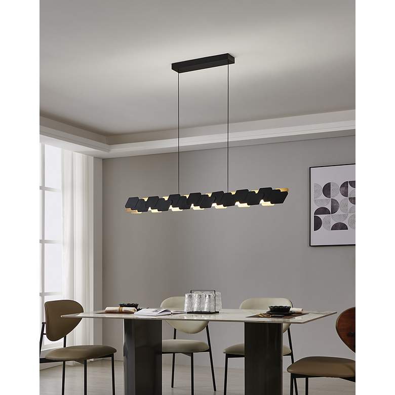 Image 4 Altagracia 53.15-inch Black and Gold 3CCT LED Pendant Light more views