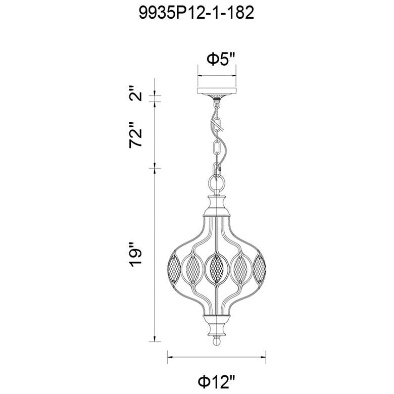 Image 7 Altair 1 Light Chandelier With Antique Bronze Finish more views