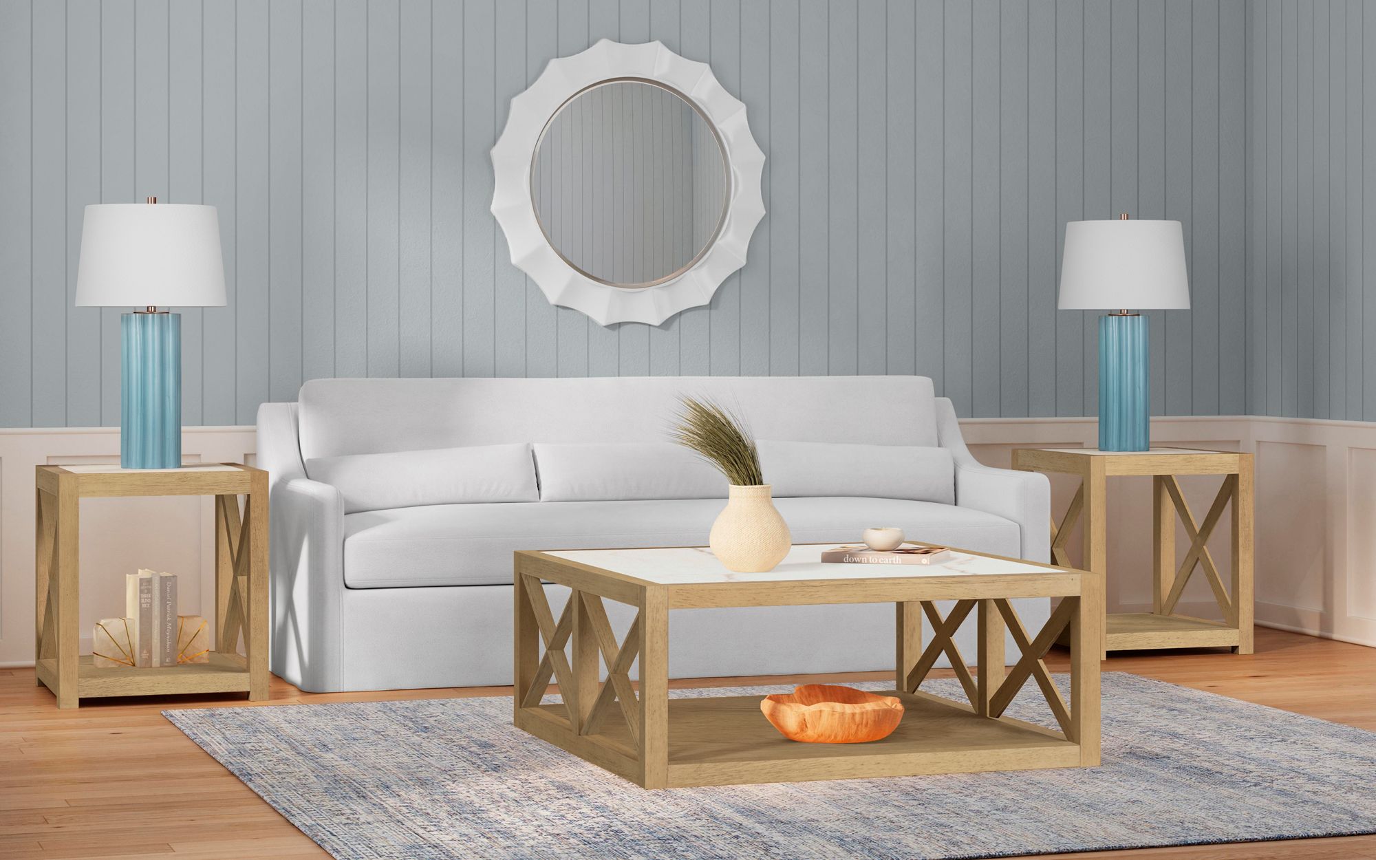 Image 5 Altair 36"W x 36"H Glossy White Wall Mirror more views