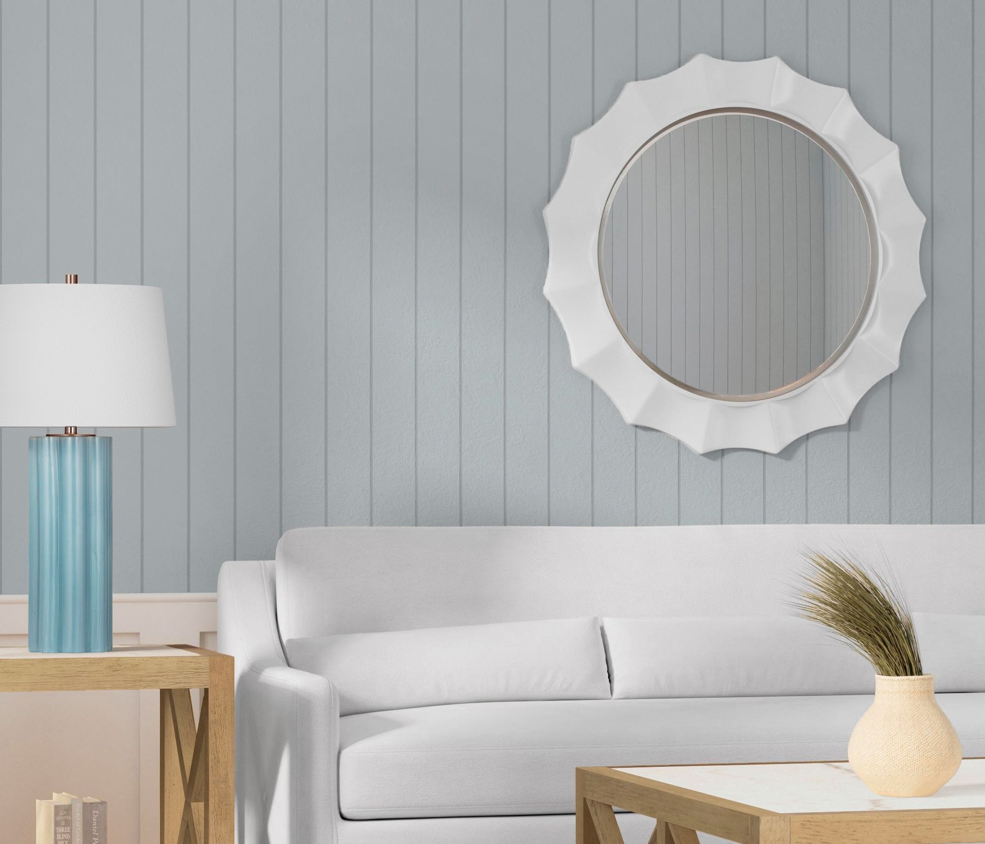 Image 6 Altair 36"W x 36"H Glossy White Wall Mirror more views