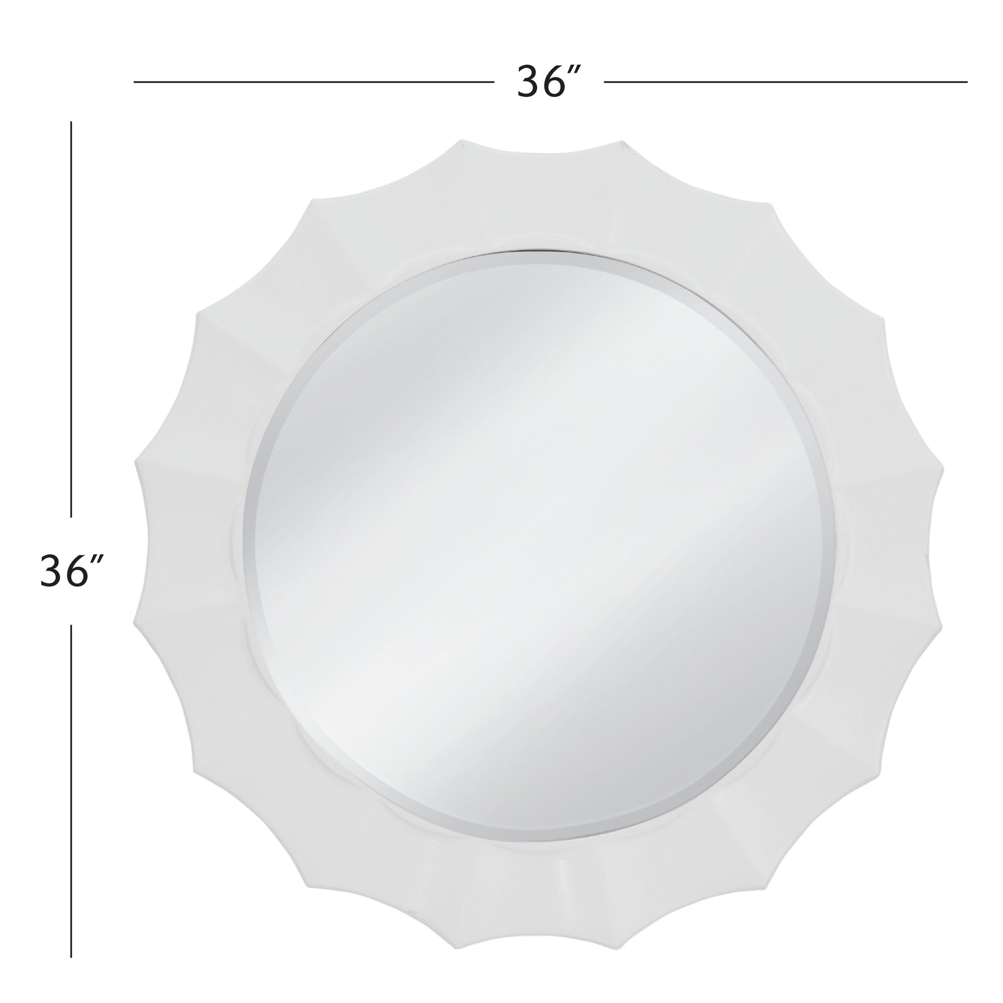 Image 7 Altair 36"W x 36"H Glossy White Wall Mirror more views