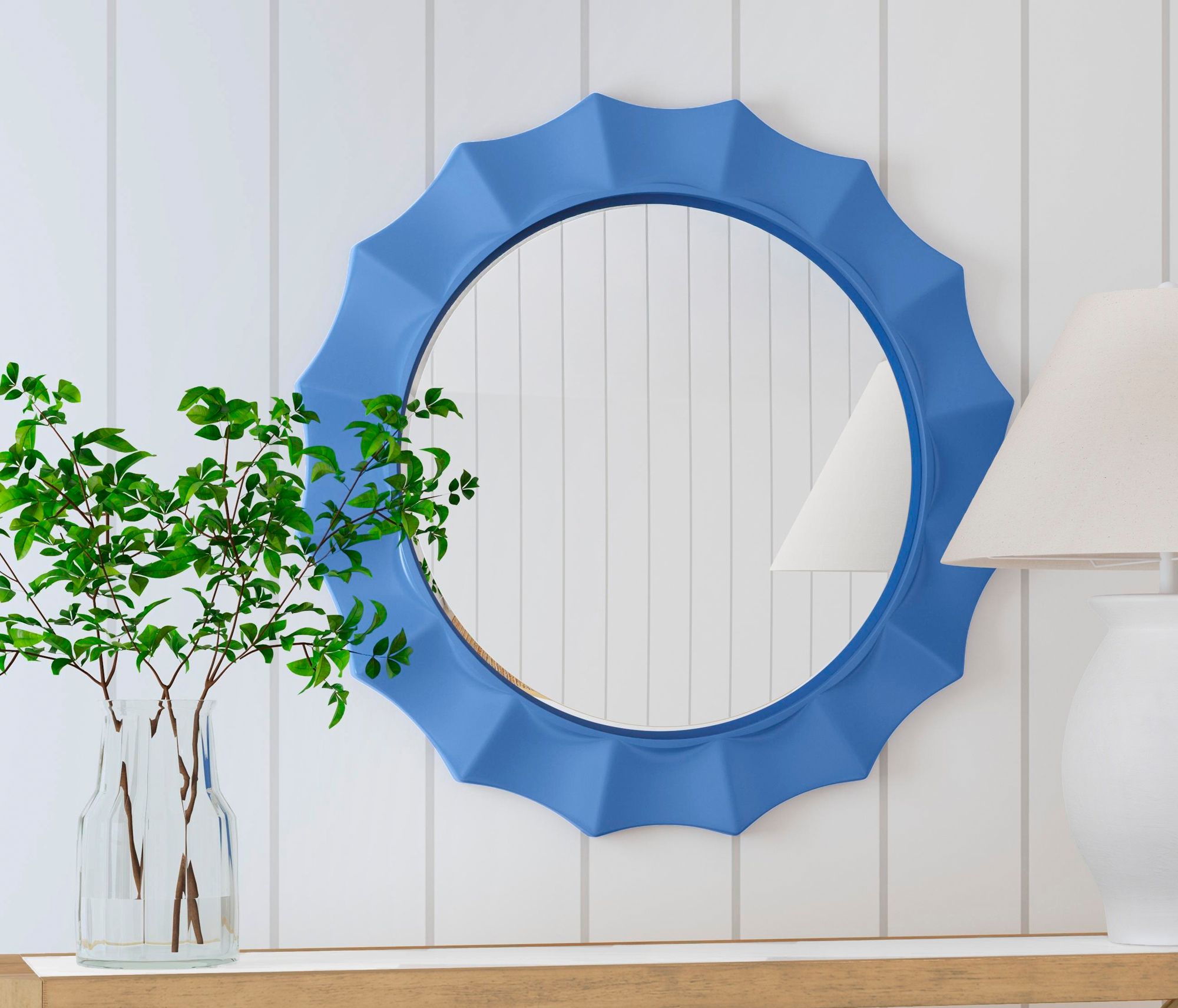 Image 6 Altair 36"W x 36"H Light Blue Wall Mirror more views