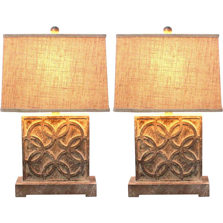 Image 1 Altare Distressed Bronze Table Lamp Set of 2