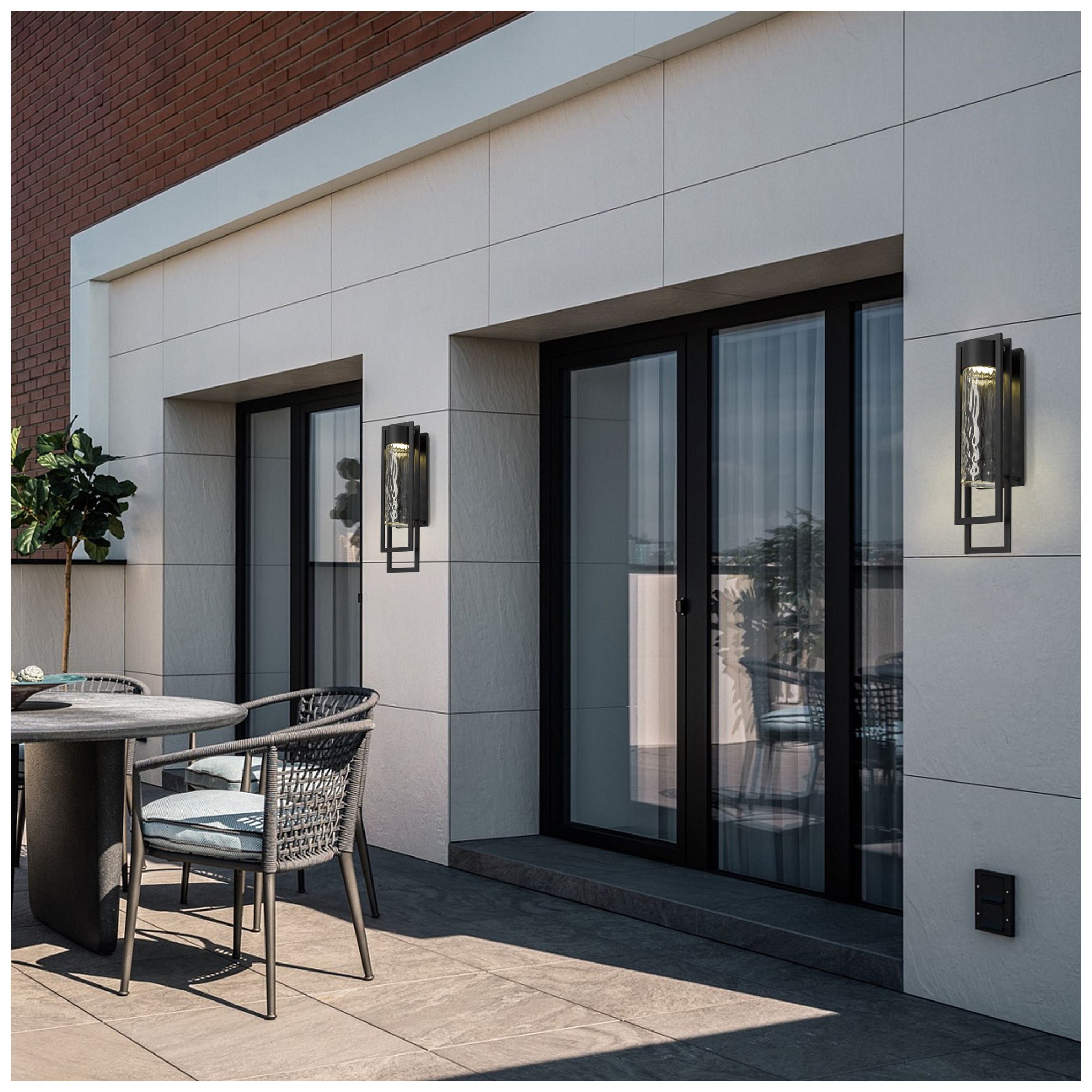 Image 6 Alteck 2 Step 25" High Sand Black LED Wall Sconce more views